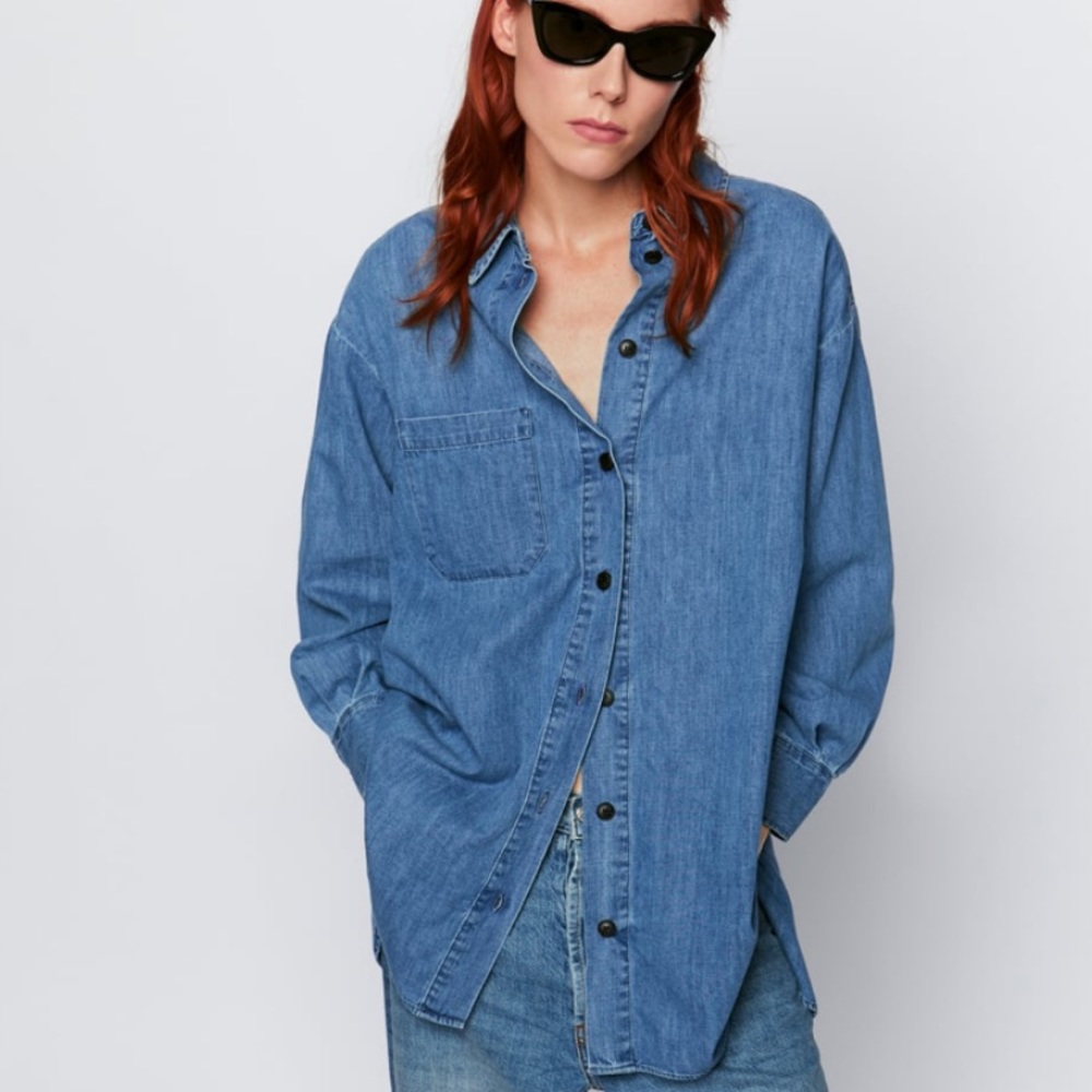 ZARA Oversized Jeans Shirt 💕 - Picture 2 of 7